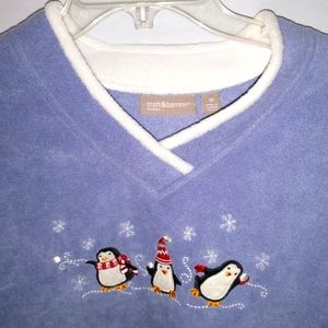 NWT Women's Fleece Sweater with Penguins